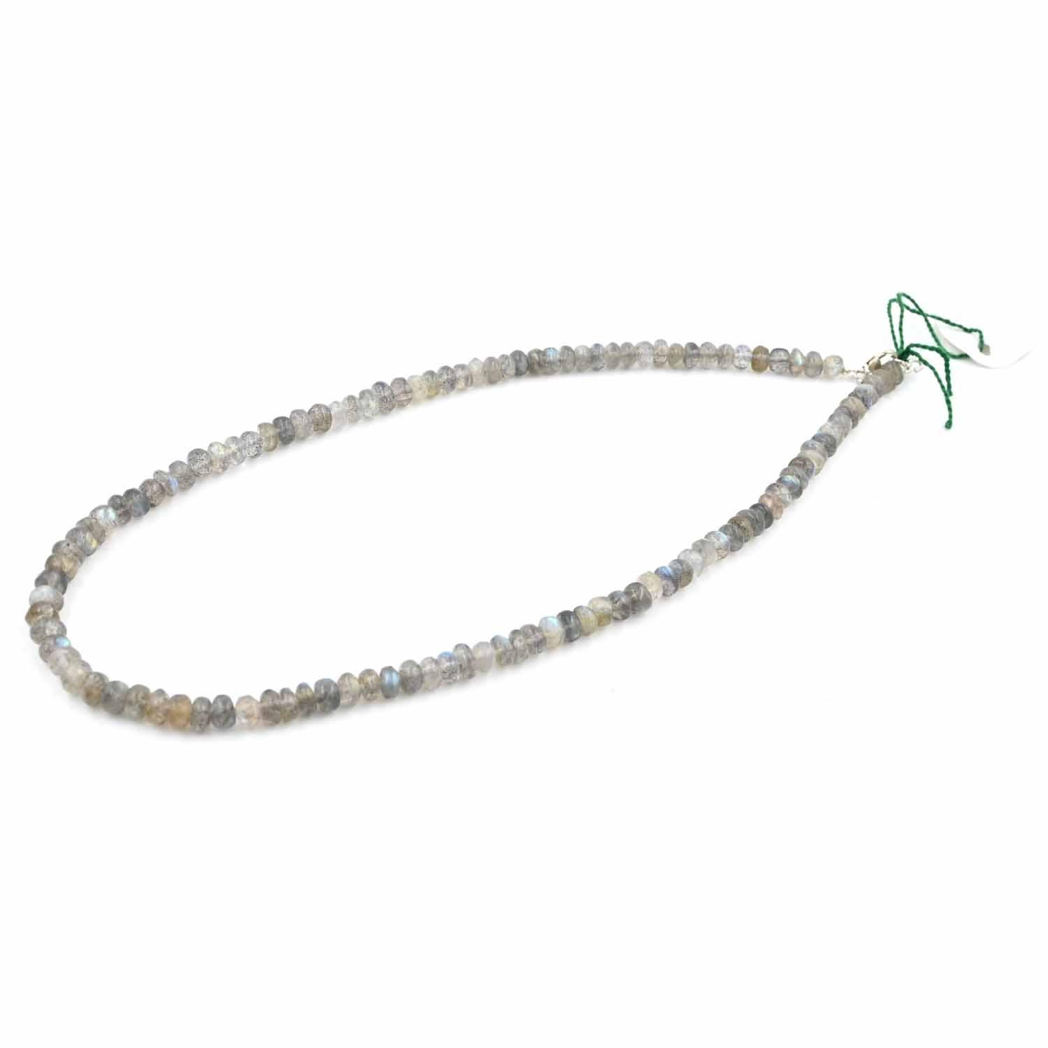 Flashy Labradorite Rondelle Beads Necklace, Crystal Smooth Necklace, Gemstone Jewelry, Healing Crystal Bead Necklace for Anniversary Gifts - Image 2