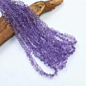Amethyst Drop Faceted Necklace 17-22"
