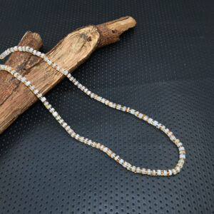 Citrine quartz moonstone heishi bead necklace 18"