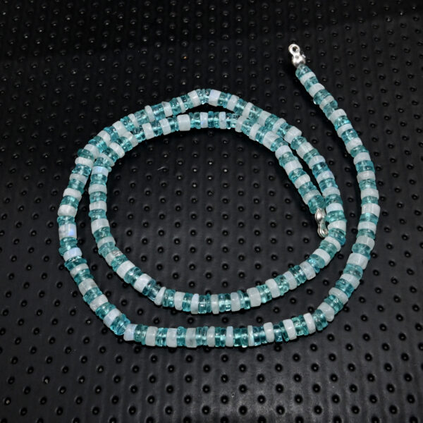 Apatite quartz moonstone heishi bead necklace 18 inch