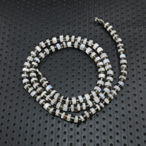 Smoky Quartz and Moonstone smooth heishi beads necklace