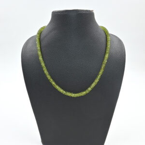 Natural peridot heishi beads necklace 18 inch