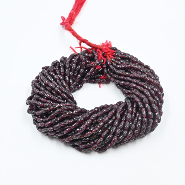 Natural Garnet Barrel Beads – Hand-Carved Loose Gemstones