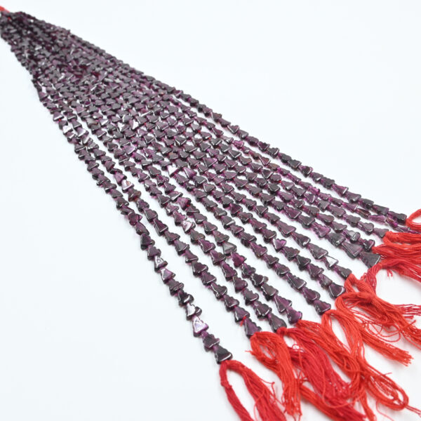 Hand-Cut Triangle Garnet Beads – 13" Loose Strand for DIY