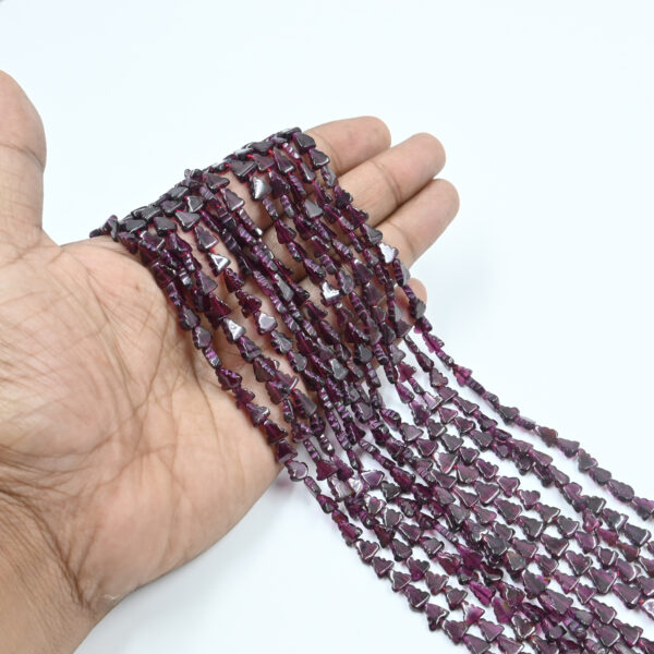 Natural Garnet Triangle Gemstone Beads – Loose Stones for Craft
