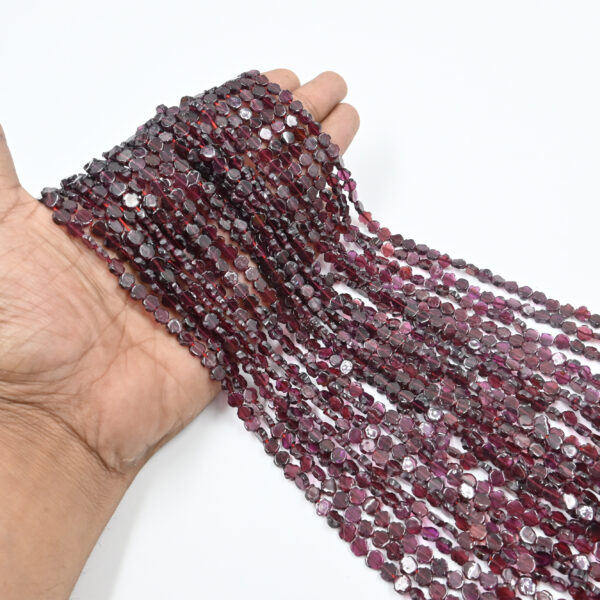 Deep Red Garnet Coin Shape Beads – DIY Gemstone Jewelry