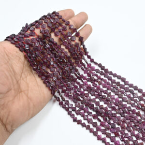 Garnet Kite Shape Beads – 13” Strand of 5x6mm Natural Gemstones