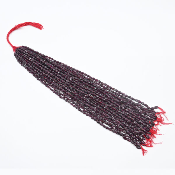 garnet oval beads, natural garnet strand, 4mm to 7mm garnet, red gemstone beads, oval cut garnet, garnet beads for jewelry, 13 inch gemstone strand, garnet craft beads,