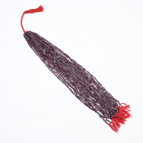Natural Garnet Triangle Shape Cross Engraved Beads