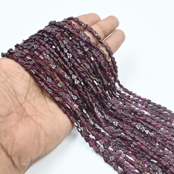 Natural Garnet Triangle Beads