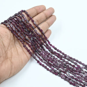 Natural Garnet Pear Shape Carved Beads – 4.5x6mm Loose Gemstones