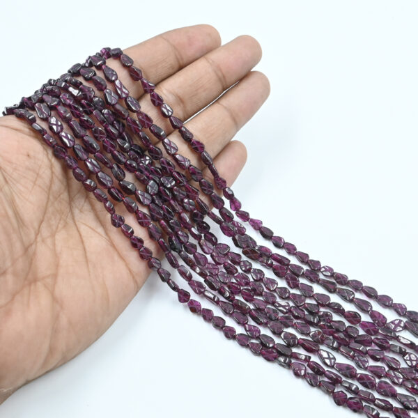 Natural Garnet Pear Shape Carved Beads – 4.5x6mm Loose Gemstones