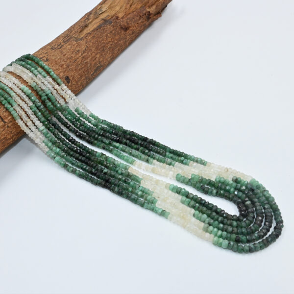 3.5–5mm Faceted Emerald Beads – Multi Strand Necklace