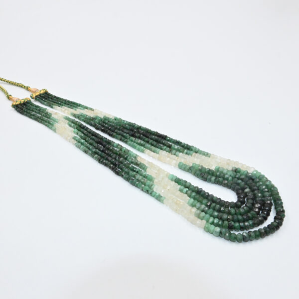 Natural Faceted Emerald Necklace – 5 Layer Statement Jewelry