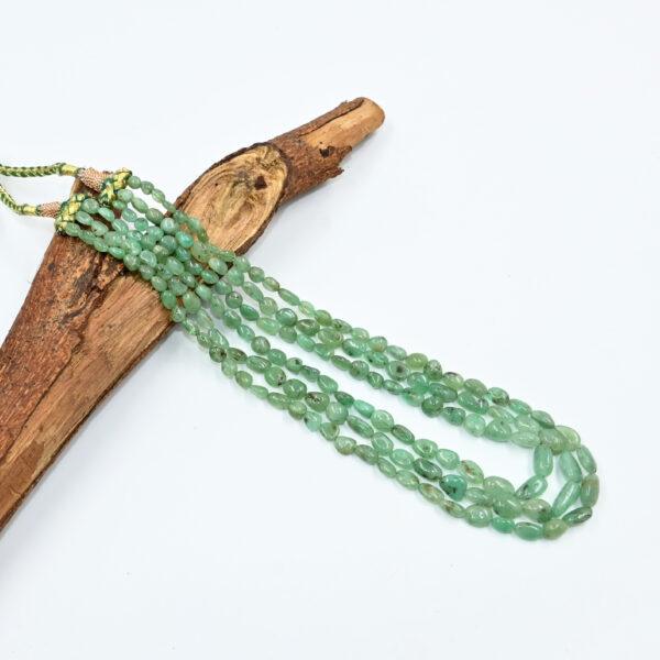 Emerald Tumble Madiya Beads Necklace – 18–23 Inch Adjustable