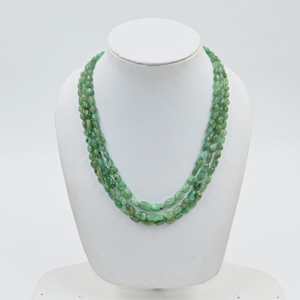 Emerald Tumble Madiya Beads Necklace – 18–23 Inch Adjustable