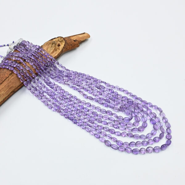 6-Line Amethyst Necklace – 5x7 to 6x8mm Beaded Jewelry