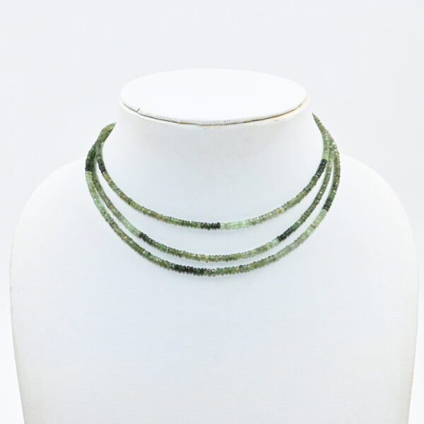 Natural Emerald Bead Necklace – Small Faceted Stones Close-Up
