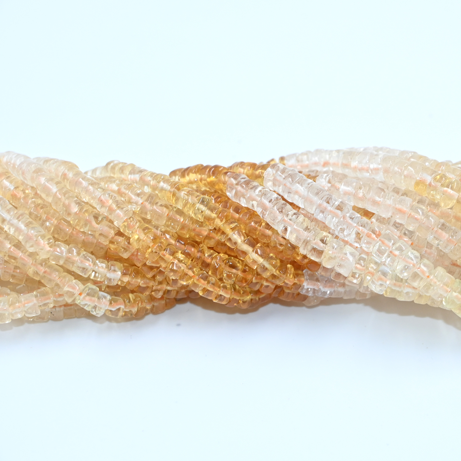 Shaded citrine flat gemstone beads