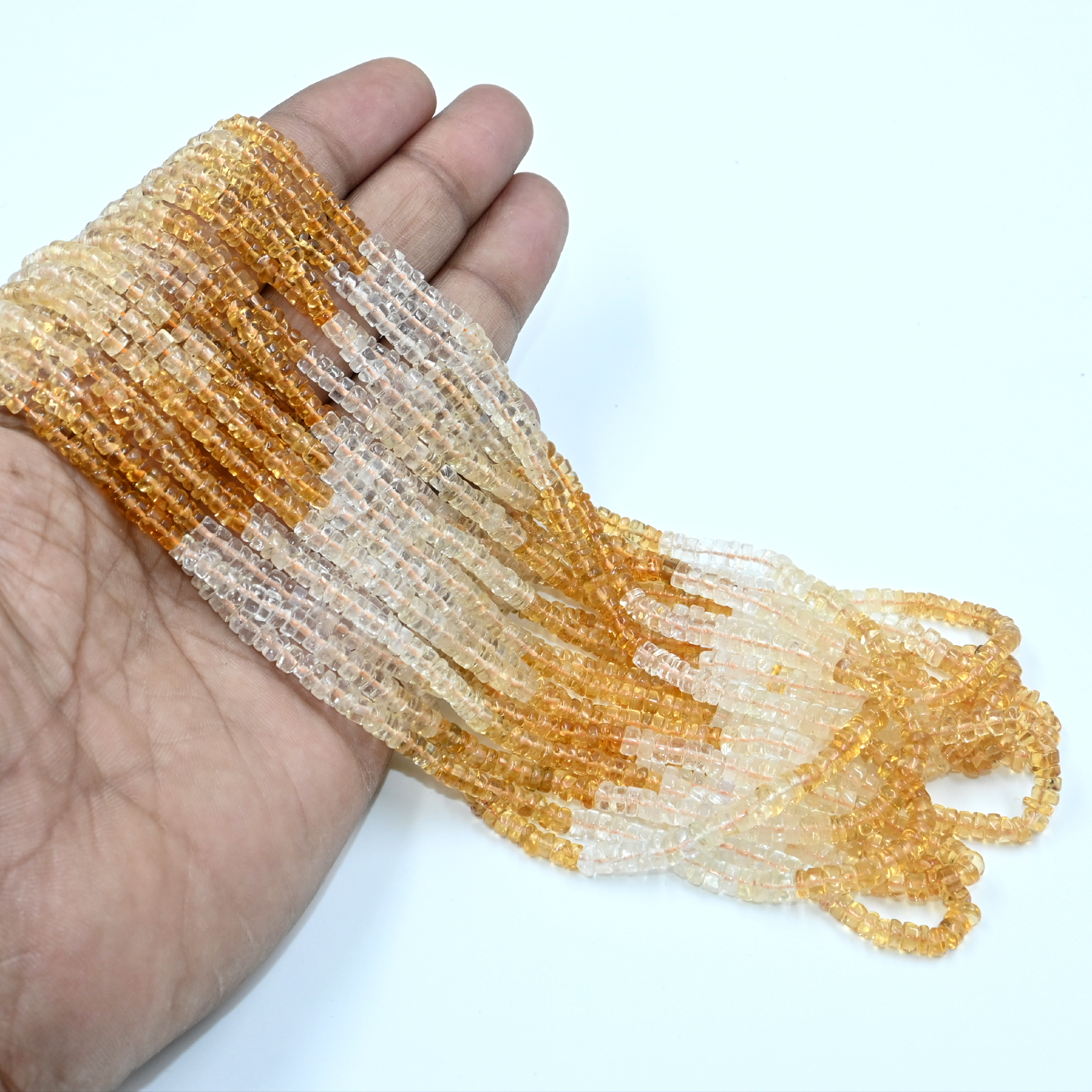 4mm Citrine Heishe Gemstone Beads