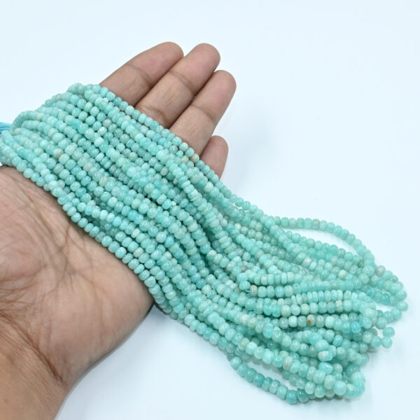 Amazonite Rounded Bate Beads 4-5mm 16" Strand