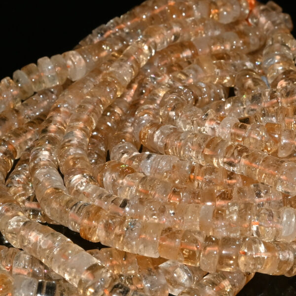 Natural citrine tyer beads in 5-6mm size on a 16" strand. Ideal for handmade