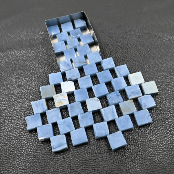 Natural blue opal rough square beads, approx. 8mm in size. Ideal for handmade