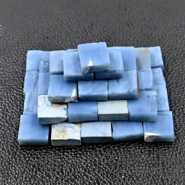 8mm Rough Cut Blue Opal Squares
