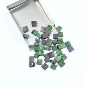 Raw Ruby Zoisite Square Cut Stones