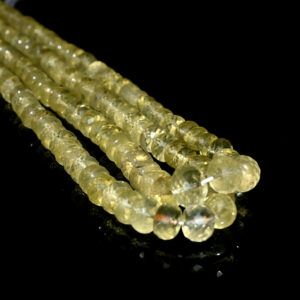 Lemon Quartz Faceted Bate Beads – 16" Gemstone Strand