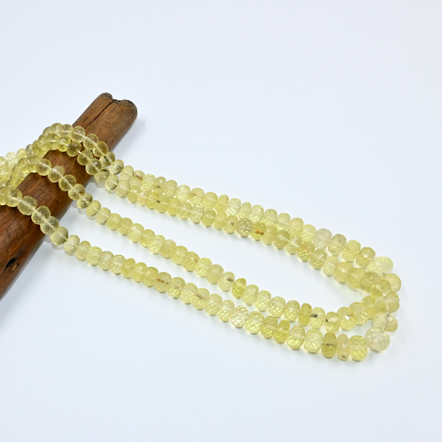 16 inch lemon quartz strand for handmade jewelry