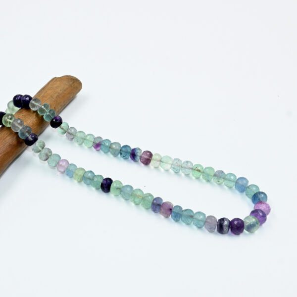 Fluorite faceted bate beads 8-9mm on 16" strand