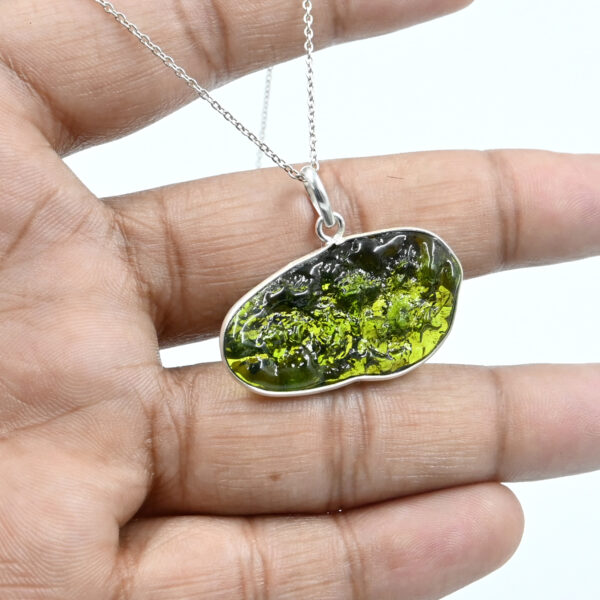 Natural Moldavite row pendant for DIY jewelry