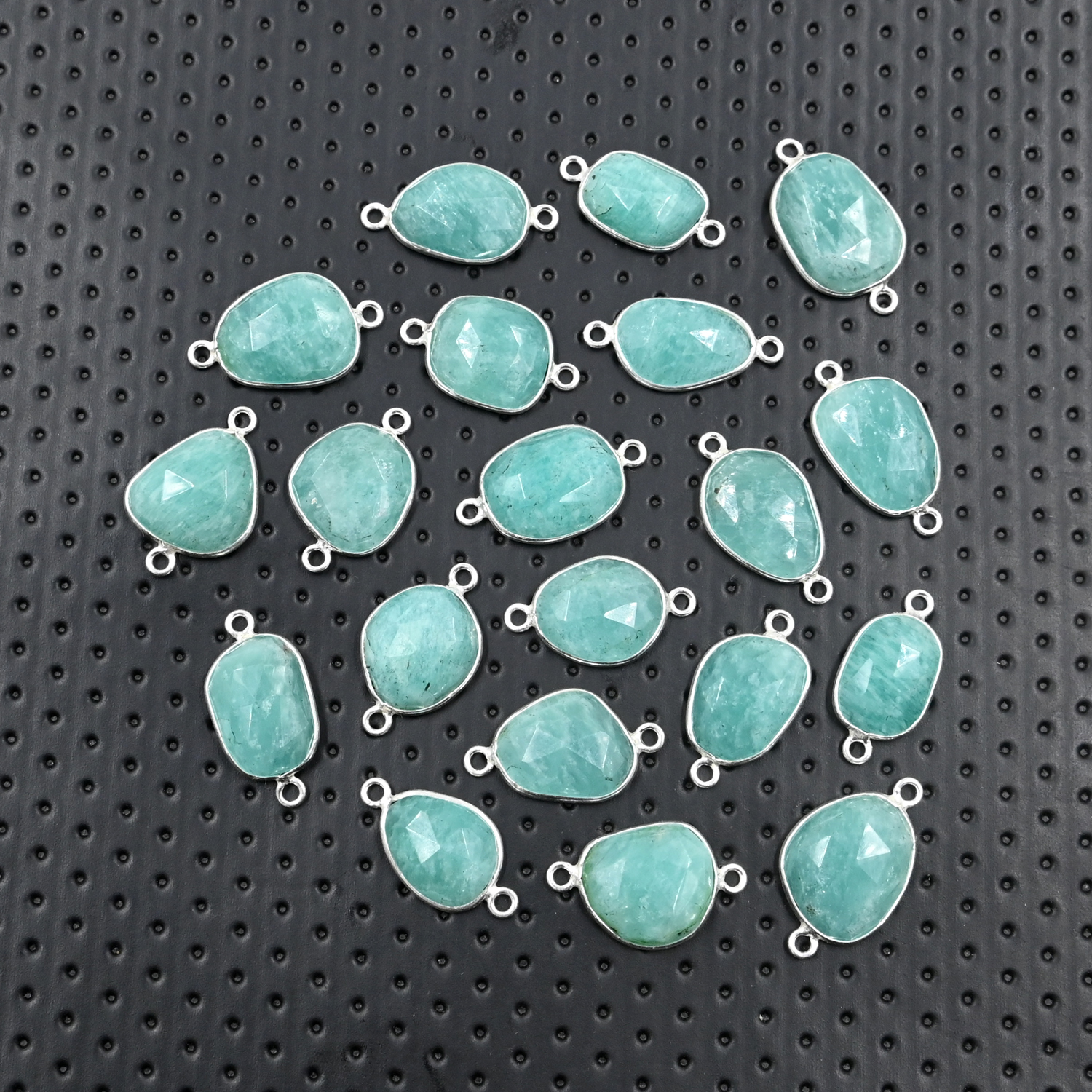 Loose Amazonite Silver Links – Rose Cut Stones