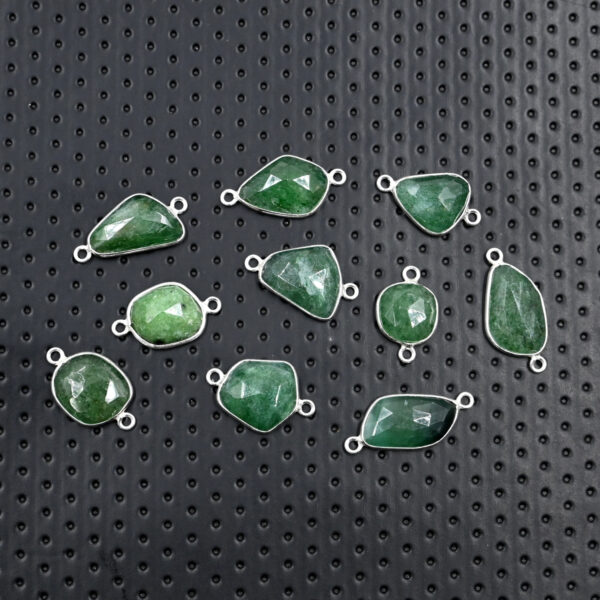 10 Pc Aventurine Faceted Slice Gemstone Links