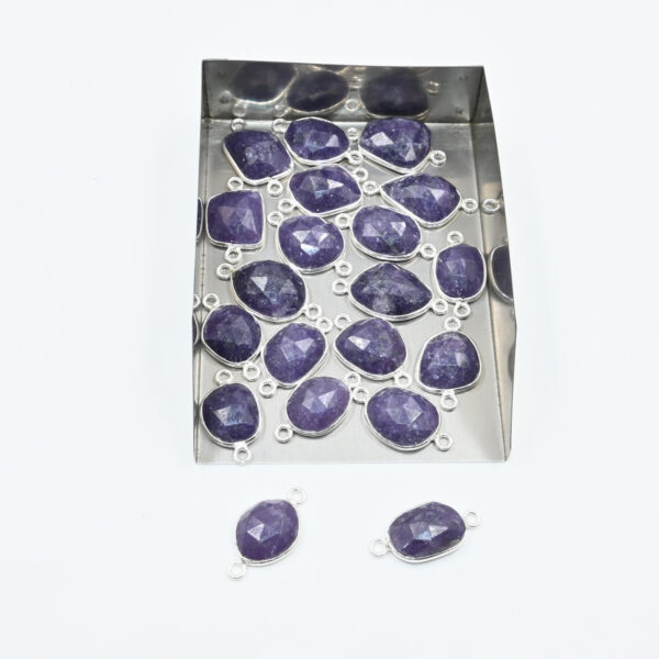 Handmade Rose Cut Lepidolite Connector Pack