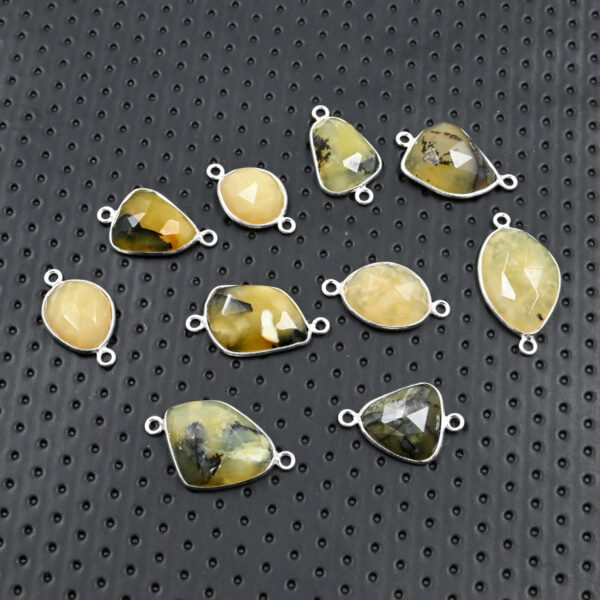 10 Pc Yellow Opal Connector Gemstone Set