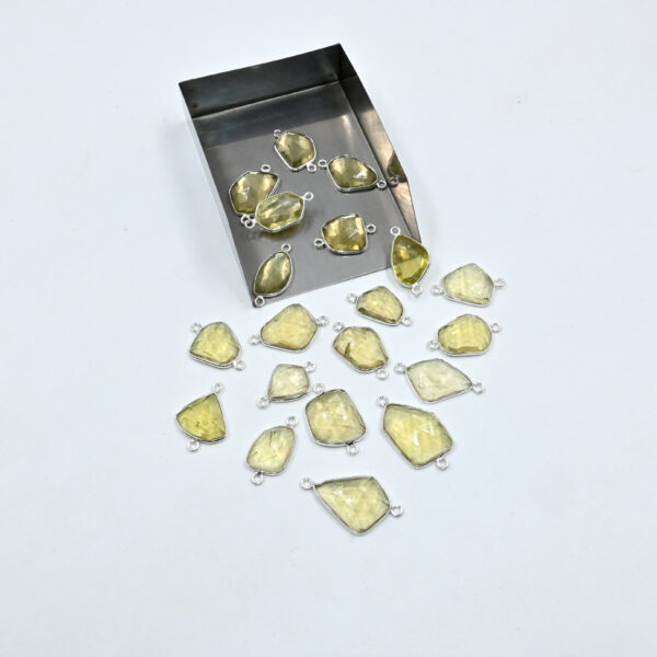 Natural Lemon Gemstone Link – Rose Cut Slice
