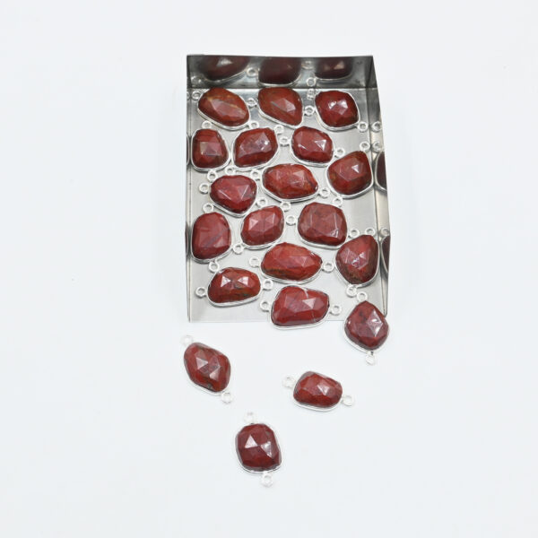 10 Pc Red Jasper Gemstone Faceted Slice Links