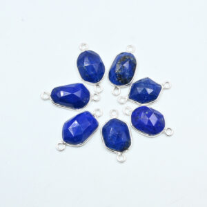 Lapis Lazuli Oval Slice Connector Beads – 10 Pc