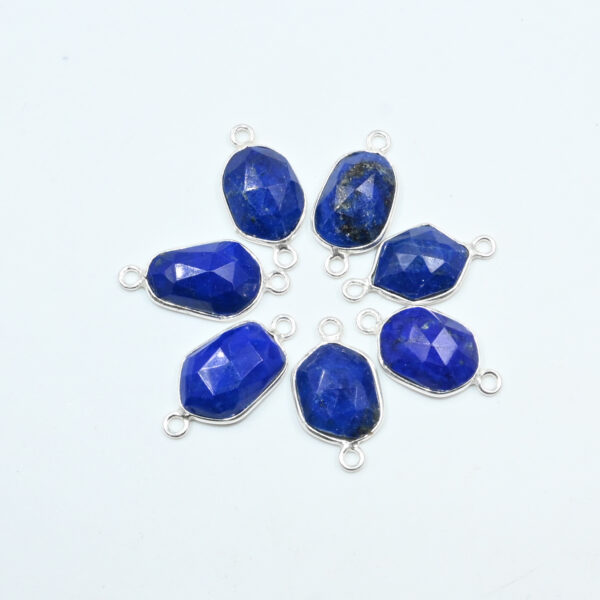 Lapis Lazuli Oval Slice Connector Beads – 10 Pc