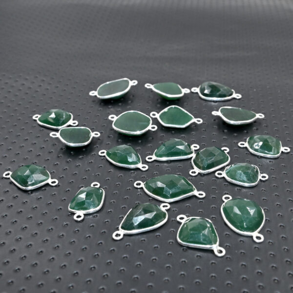 Sterling Silver Aventurine Gemstone Links
