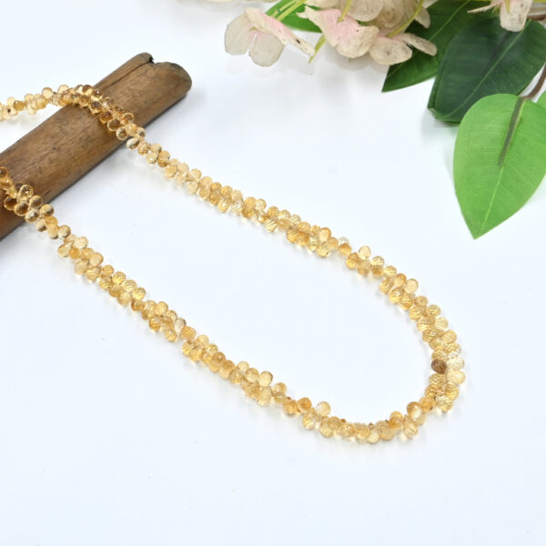 Natural Citrine Drop Beads Necklace