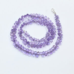 Amethyst Faceted Drop Beads Necklace 18"