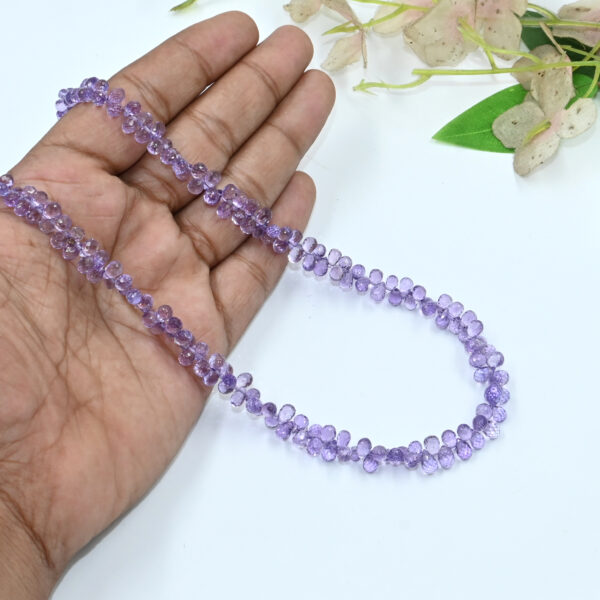 Teardrop Amethyst Gemstone Strand 3x5–4x7mm