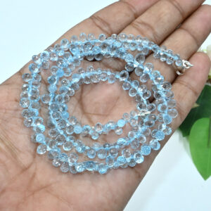 Topaz Faceted Drop Beads Necklace 18 Inch