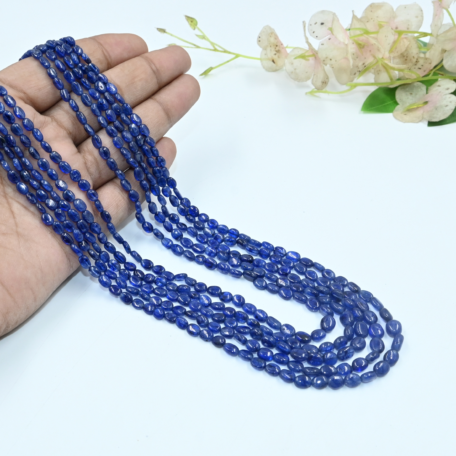 Natural Sapphire Beads Necklace for Women