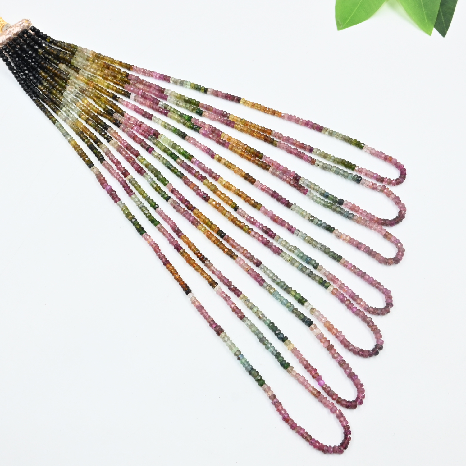 Rainbow Tourmaline Gemstone Beads Necklace