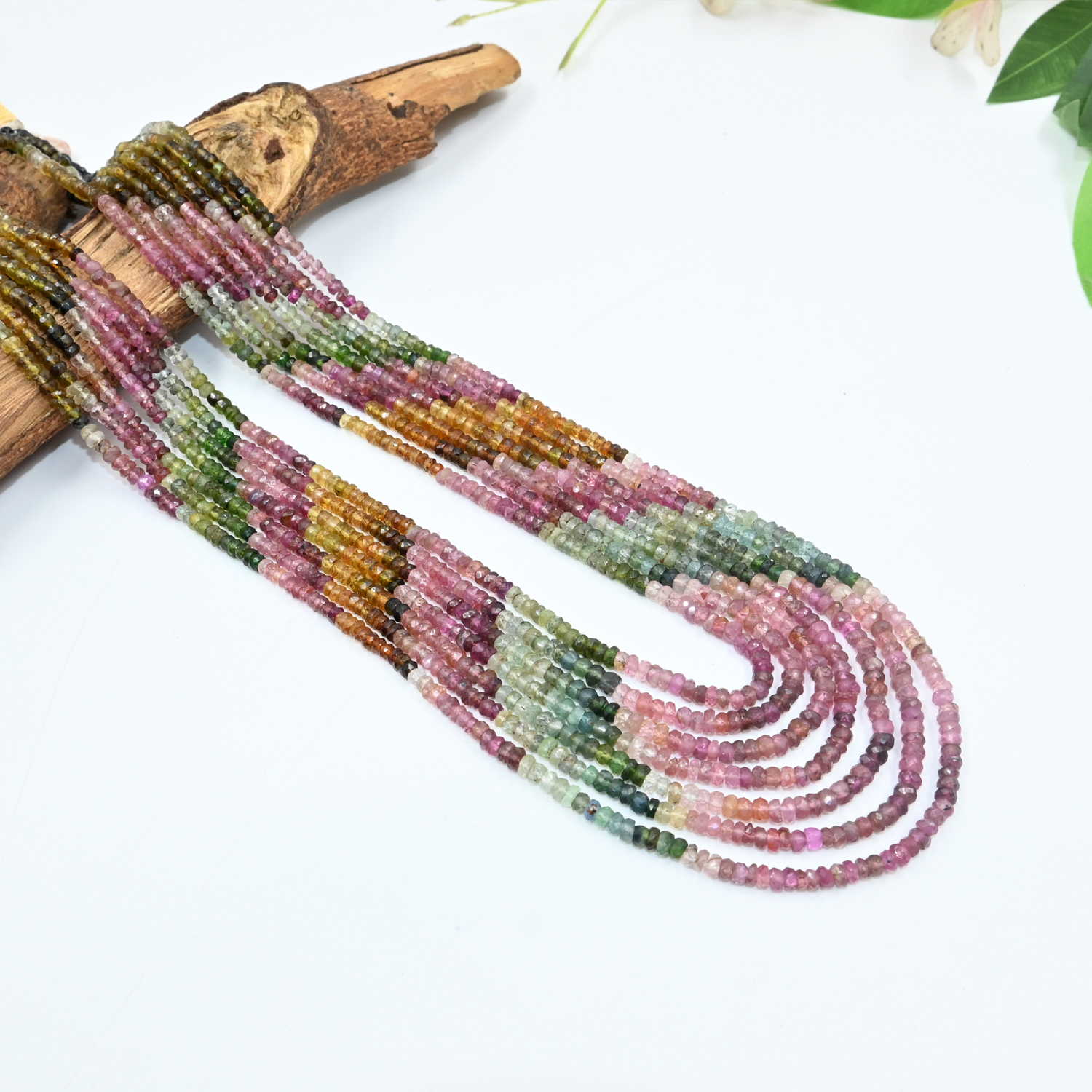 Natural Tourmaline Beads 18-22 Inch Necklace
