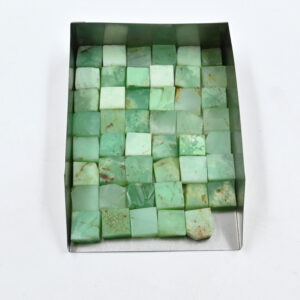 💎 Chrysoprase Rough Square Shape 8mm – Natural Gemstone Beads